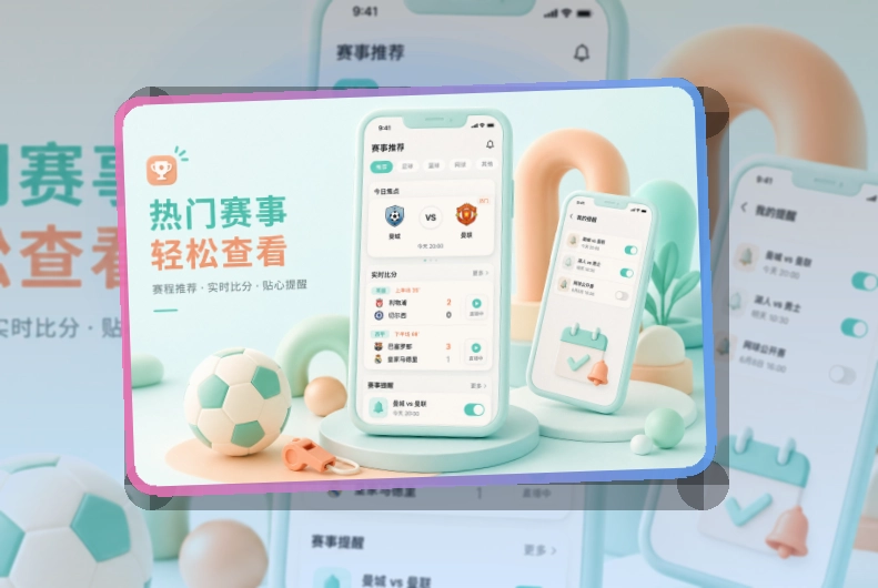 斜切下载区 · 官方赛事App · 直播比分随时查看界面展示